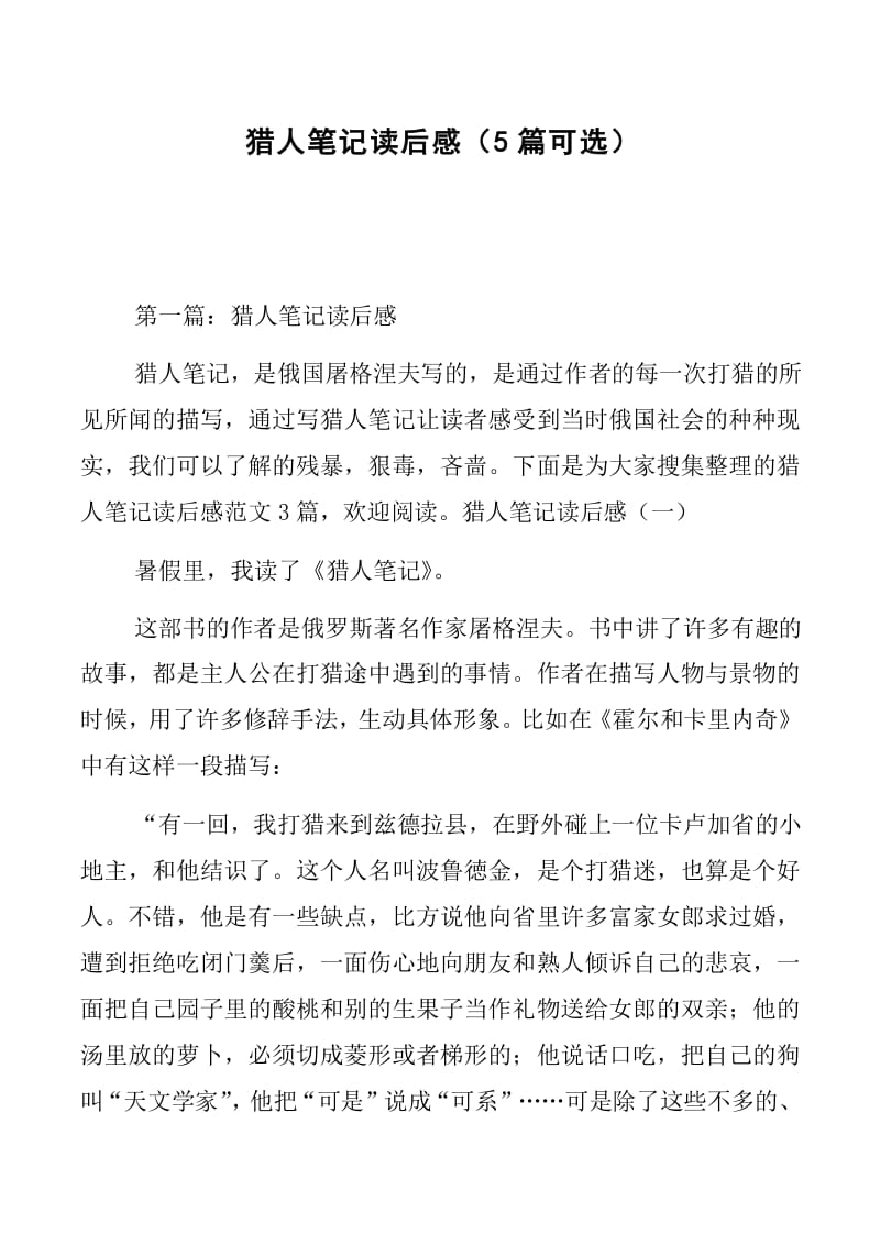 《猎人笔记》的人物形象_猎人笔记人物分析介绍_猎人笔记角色分析100字